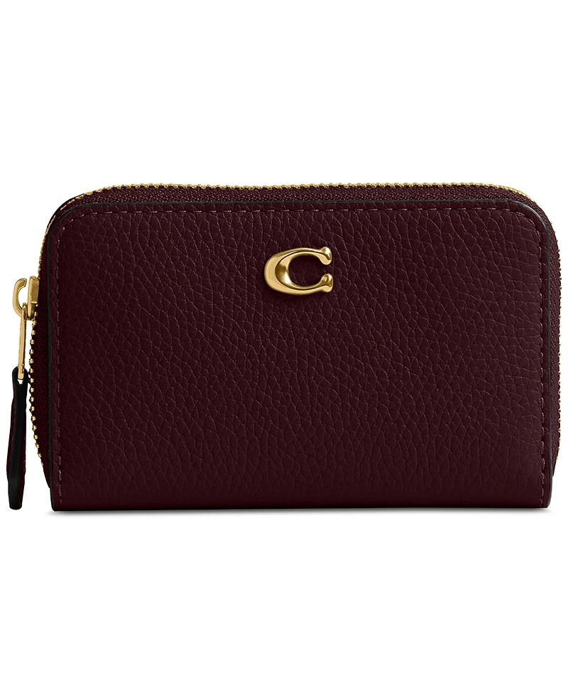 Coach Essential Leather Zip Around Card Case