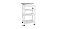 Slickblue Kitchen Cart with Storage Drawer and Stainless Steel Top for Easy Organization