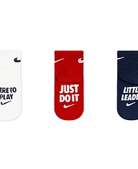 Nike Baby Kids 3-Pack Verbiage Gripper Socks