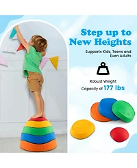 Akiudex 5 Piece Kids Stepping Stones Set for Balance Coordination and Active Play