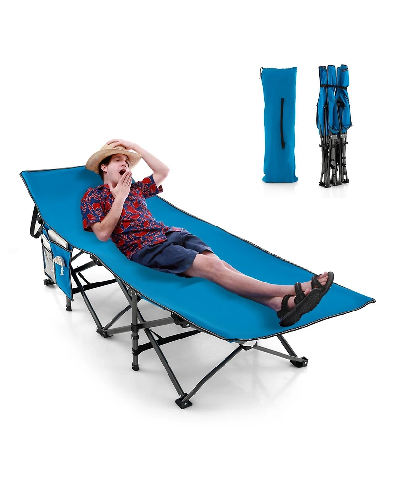 Wide Foldable Camping Cot with Carry Bag
