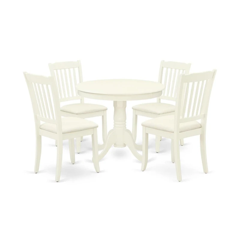 East West Furniture Dining Room Set Linen White