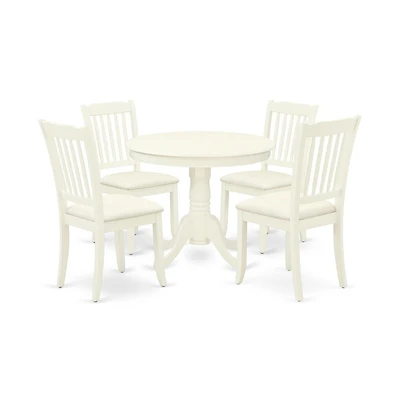 East West Furniture Dining Room Set Linen White