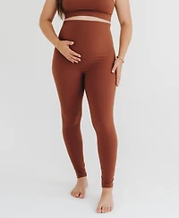 Axk Women's Athletic Maternity Legging with Scrunched Butt Design and Supportive Belly Band