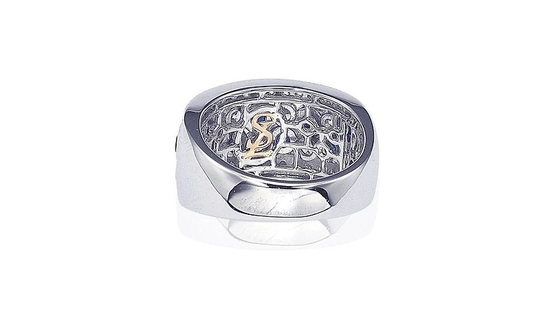 Suzy Levian New York Sterling Silver Sapphire & Created White Multi Set Ring