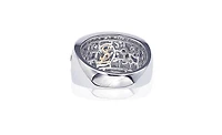 Suzy Levian New York Sterling Silver Sapphire & Created White Multi Set Ring