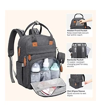 BabbleRoo Toddler Diaper Bag Backpack Stylish 26L Hands Free with Changing Pad, Stroller Straps & Water-Resistant, Safari, Large