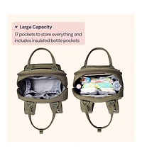BabbleRoo Toddler Diaper Bag Backpack Stylish 26L Hands Free with Changing Pad, Stroller Straps & Water-Resistant, Safari, Large
