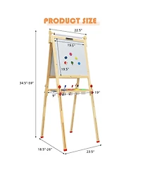 Akiudex kids art easel with paper roll double-sided regulable drawing easel plank