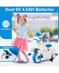 Akiudex 12V Ride On Unicorn Horse Toy Car with Galloping Mode
