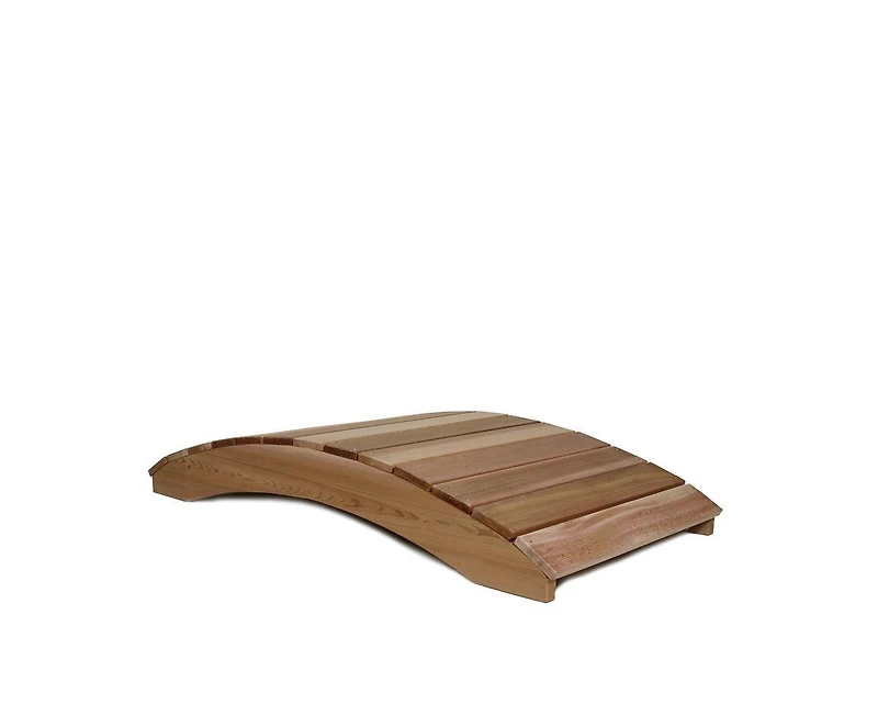 Slickblue Garden Bridge in Western Red Cedar with Unstained Finish for Outdoor Decor