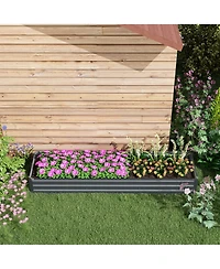 Outsunny 8x2x1ft Galvanized Raised Garden Bed Large Elevated Planter Box