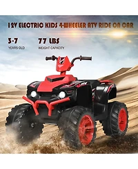 Akiudex Kids Electric Ride On Atv with Music Lights and Slow Start