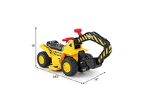 Akiudex Kids Ride On Digger Toy with Adjustable Excavator Arm and Basketball Hoop