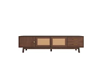 Casainc Modern Storage Cabinet Farmhouse Tv Stand with Sliding Doors and Drawer