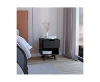 Casainc Storage Cabinet NightStand End Table with Wooden Legs