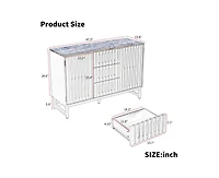 Casainc Storage Cabinet with Slatted Grille Striped 3 Drawer and 4 Shelves