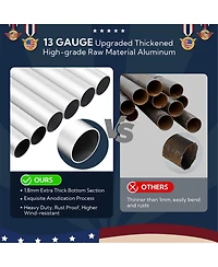 Yescom Bravery 13Gauge Heavy Duty Flag Pole Kit with Solar Light 30Ft High Wind Flagpoles for Outside House In Ground