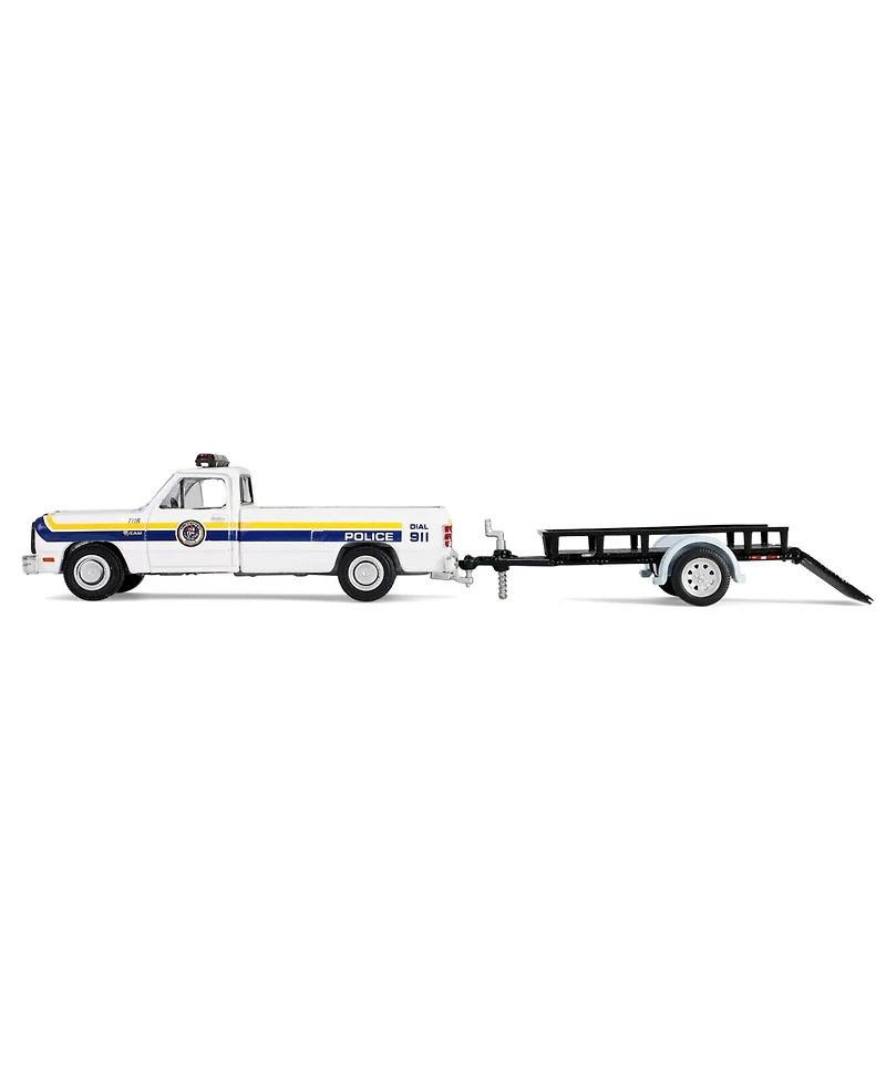 Greenlight 1/64 1990 Dodge Ram D-250 Trailer Philadelphia Pa Police Hot Pursuit Tow