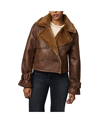 Bernardo Women's Faux Shearling Cropped Jacket