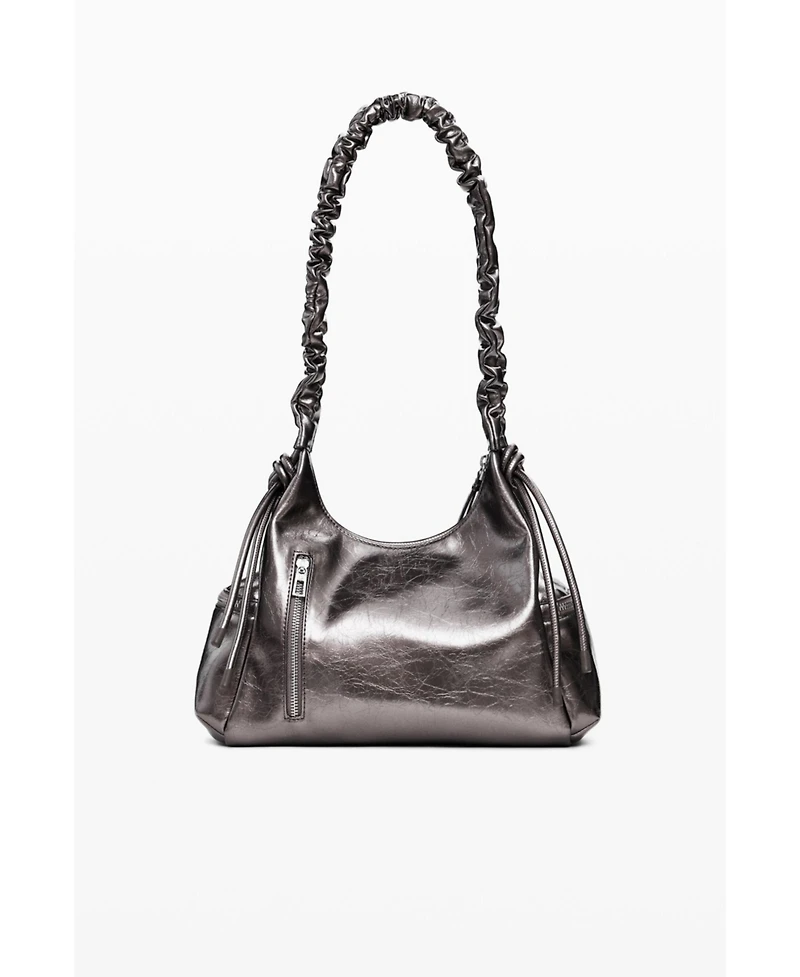 Desigual Women's Metallic medium 3D logo bag with ruched handle