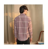 Campus Sutra Men's Nude Pink Maxi-Graph Check Shirt