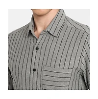 Campus Sutra Men's Moon Grey Pinstriped Shirt