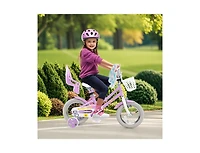 Akiudex Kids Bike with Basket and Doll Seat for Girls Ages 3 to 8