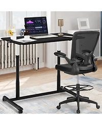 Mecale Height Adjustable Computer Desk Sit to Stand Rolling Notebook Table