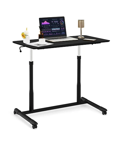 Mecale Height Adjustable Computer Desk Sit to Stand Rolling Notebook Table