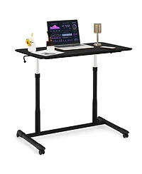 Mecale Height Adjustable Computer Desk Sit to Stand Rolling Notebook Table