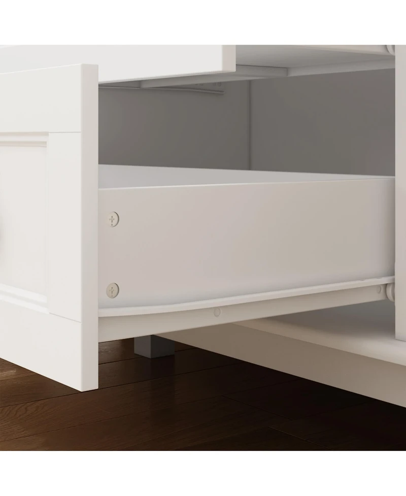 Homsee Modern Nordic style minimalist 4-door 2-drawer armoire, white wardrobe, bedroom closet