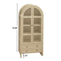 Casainc 70" Tall Arched Pantry Cabinet with Adjustable Shelves for Kitchen or Living Room