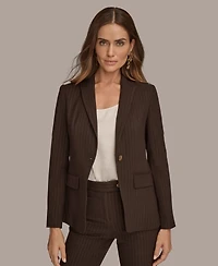 Donna Karan New York Women's Pinstripe One Button Blazer