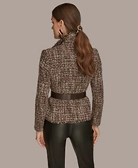 Donna Karan New York Women's Belted Tweed Blazer