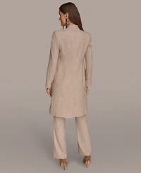 Donna Karan New York Women's Petites Four-Button Long Blazer Coat, Regular &