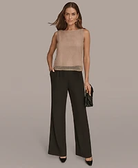Donna Karan New York Women's Petites Sleeveless Boat Neck Tank Top, Regular &