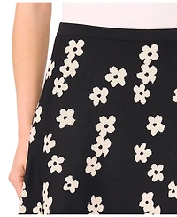 CeCe Women's Floral Jacquard A-line Skirt