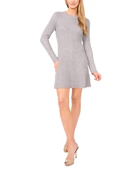 CeCe Women's Long Sleeve Ribbed Sweater Dress