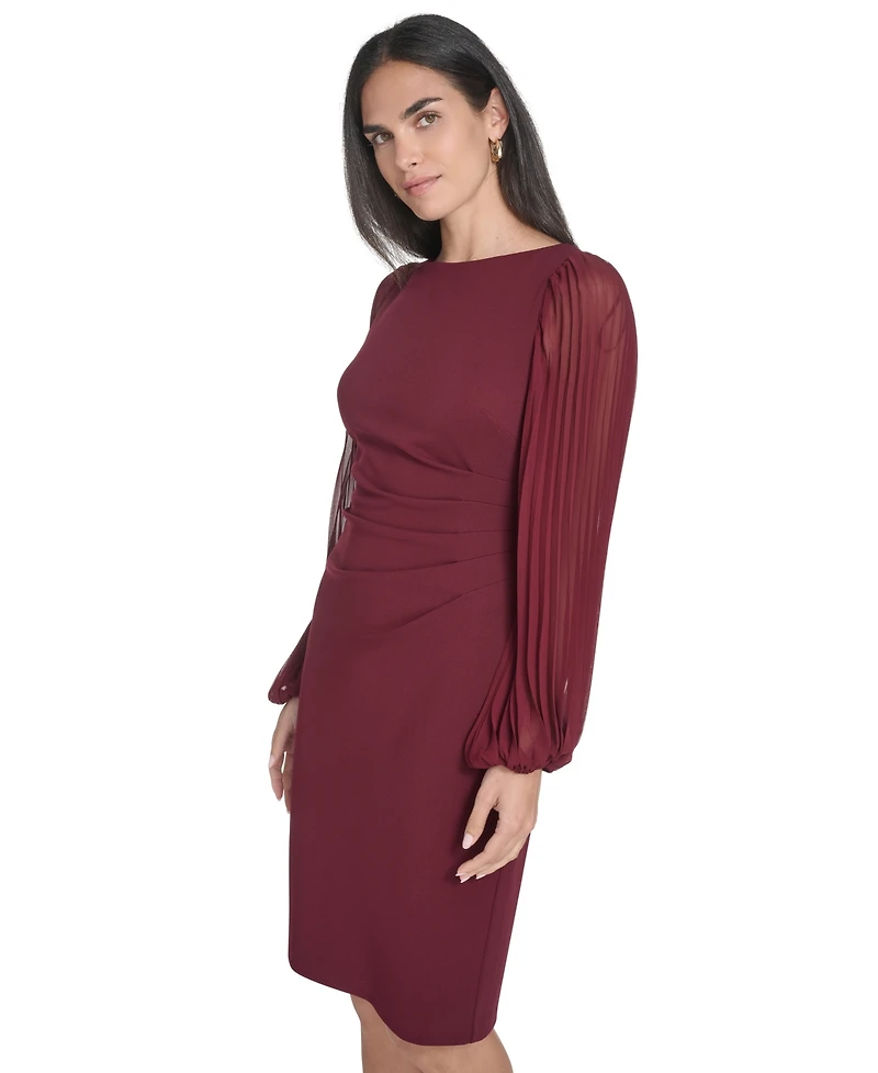 Jessica Howard Petite Side Ruched Long Sleeve Dress