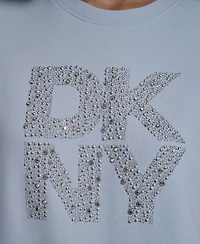 Dkny Jeans Women's Rhinestone Crew Neck Sweatshirt