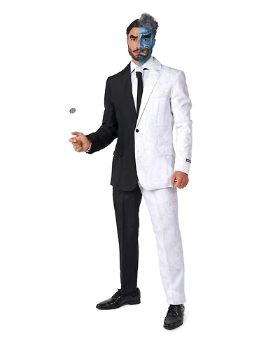 Suitmeister Men's Halloween Costume - Official Two Face Dc Characters Slim Fit Suit Black and White