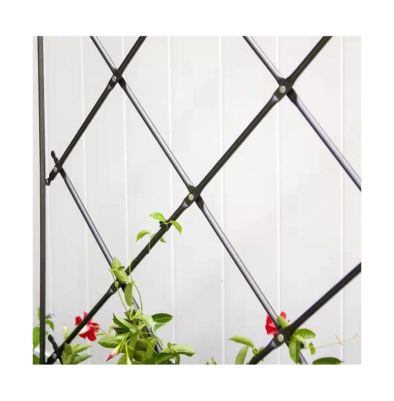 Slickblue Outdoor Wrought Iron Lattice Garden Trellis for Climbing Plants and Vines