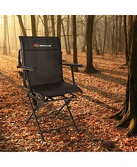 Costway Swivel Hunting Chair Foldable Mesh Chair w/ Armrests for Outdoor Activities