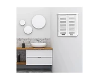 Slickblue Bathroom Wall-Mount Cabinet with Louver Doors, Wood Finish for Stylish Storage