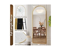 Antok Full Length Mirror, 58"x18" Floor Mirror, Arch Floor Standing Mirror Freestanding Arch Full Body with Stand for Bedroom, Hanging Mount