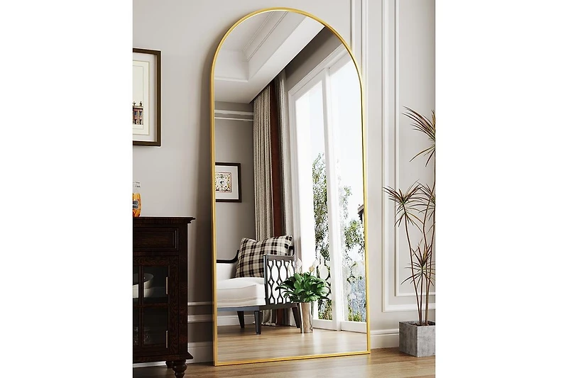 Antok Full Length Mirror, 71"x28" Floor Mirror, Arch Floor Standing Mirror Freestanding Arch Full Body with Stand for Bedroom, Hanging Mounted for Liv