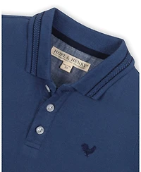 Hope & Henry Little and Big Boys' Organic Short Sleeve Knit Pique Polo Shirt
