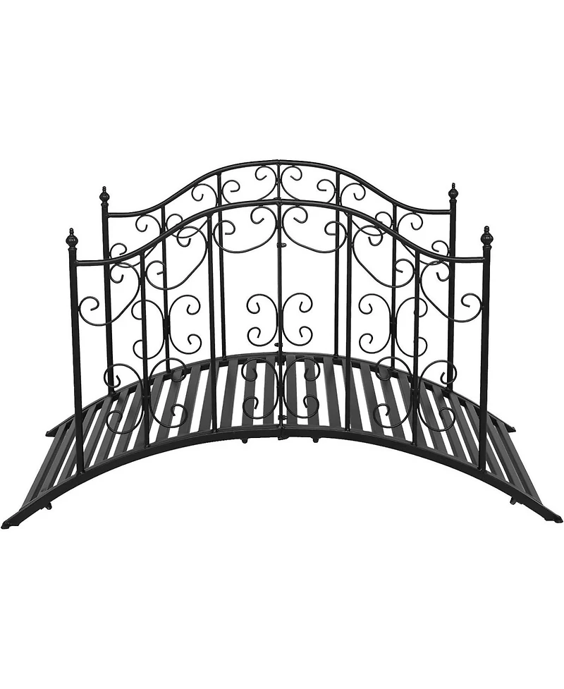Slickblue Sturdy Outdoor Rust-Proof Metal Arch Garden Bridge for Durable Landscaping