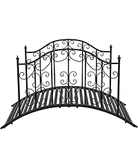 Slickblue Sturdy Outdoor Rust-Proof Metal Arch Garden Bridge for Durable Landscaping